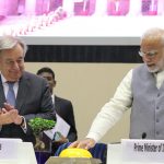New Delhi: Prime Minister Narendra Modi and United Nations Secretary-General Antonio Guterres at the second Global RE-Invest - investment summit in New Delhi on Oct 2, 2018. (Photo: Amlan Paliwal/IANS) by . 