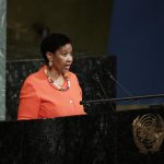 UNITED NATIONS, March 12, 2018 (Xinhua) -- Executive Director of UN Women Phumzile Mlambo-Ngcuka addresses the opening meeting of the 62nd session of the Commission on the Status of Women at the United Nations headquarters in New York, March 12, 2018. United Nations Secretary-General Antonio Guterres said Monday that it is important to change the unequal power dynamics that underpin discrimination and violence against women. "Progress for women and girls means changing the unequal power dynamics that underpin discrimination and violence," the UN chief told the 62nd session of the Commission on the Status of Women, which opened Monday and will last until March 23. (Xinhua/Li Muzi/IANS) by . 