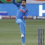 Dubai: India's Kuldeep Yadav in action during the Asia Cup 2018 final match between India and Bangladesh at Dubai International Cricket Stadium in Dubai, UAE on Sept 28, 2018. (Photo: Surjeet Yadav/IANS) by . 