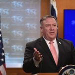 WASHINGTON, Oct. 24, 2018 (Xinhua) -- U.S. Secretary of State Mike Pompeo speaks during a press briefing in Washington D.C., the United States, Oct. 23, 2018. The United States is revoking visas of Saudi officials suspected of involvement in the death of Saudi journalist Jamal Khashoggi, said U.S. Secretary of State Mike Pompeo on Tuesday. (Xinhua/Liu Jie/IANS) by . 