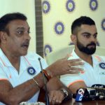 Mumbai: Indian head coach Ravi Shastri accompanied by captain Virat Kohli, addresses a press conference ahead of the team's departure for the tour of Australia; in Mumbai on Nov 15, 2018. India prepares for the challenging tour to Australia, that includes four Tests, three ODIs and as many T20Is. (Photo: IANS) by . 