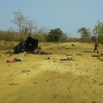 Sukma: The site where Maoists blew up an anti-landmine vehicle of the 212 CRPF Battalion in Sukma district of Chhattisgarh on March 13, 2018. At least nine CRPF personnel were killed and two injured in the incident. (Photo: IANS) by .