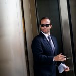 WASHINGTON, Sept. 7, 2018 (Xinhua) -- Former Trump campaign aide George Papadopoulos leaves the court in Washington D.C., the United States, on Sept. 7, 2018. George Papadopoulos was sentenced Friday to 14 days in prison for lying to federal investigators during the Russia probe. (Xinhua/Ting Shen/IANS) by . 