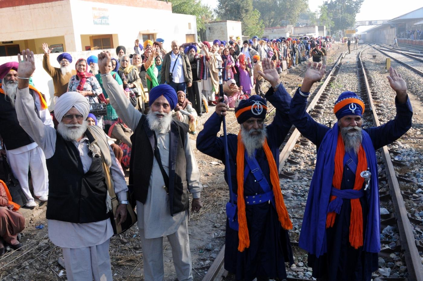 Amritsar: Sikh pilgrims arrive at Attari railway station as they prepare to leave for Pakistan to participate in the birth anniversary celebrations of 1st Sikh Guru, Guru Nanak Dev to be held at Gurdwara Nankana Sahib, on Nov 21, 2018. (Photo: IANS) by . 