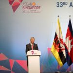 SINGAPORE, Nov. 13, 2018 (Xinhua) -- Singaporean Prime Minister Lee Hsien Loong addresses the opening ceremony of the 33rd summit of the Association of Southeast Asian Nations (ASEAN) in Singapore, on Nov. 13, 2018. The 33rd ASEAN summit opened here Tuesday with a call for upholding multilateralism and international cooperation. (Xinhua/Li Gang/IANS) by . 