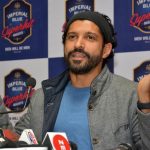 Jaipur: Actor Farhan Akhtar addresses a press conference regarding Imperial Blue Superhit Night concert, in Jaipur on Dec 17, 2017. (Photo: IANS) by . 