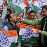 Amritsar: Congress workers celebrate as the party appeared to be on the road to victory in BJP-ruled Chhattisgarh and possibly Rajasthan and was locked in a close fight in Madhya Pradesh, in Amritsar on Dec 11, 2018. (Photo: IANS) by . 