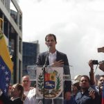 Juan Guaido (C), head of the opposition-controlled National Assembly, delivers a speech at the Francisco de Miranda avenue, in Caracas, Venezuela, on Jan. 23, 2019. Venezuelan President Nicolas Maduro on Wednesday announced he was severing "diplomatic and political" ties with the United States after the U.S. authorities recognized the opposition leader Juan Guaido as the nation's interim president. (Xinhua/Boris Vergara/IANS) by . 