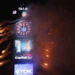 NEW YORK, Jan. 1, 2019 (Xinhua) -- Fireworks go off during the annual New Year's Eve celebration at Times Square in New York, the United States, on Dec. 31, 2018. (Xinhua/Qin Lang/IANS) by . 