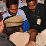 Visakhapatam: YSR Congress Party President Y.S. Jaganmohan Reddy after being discharged from hospital in Visakhapatam on Oct 26, 2018. He was attacked with a knife by a young man who, according to the police, sneaked up to him with a request to take a selfie. (Photo: IANS) by .