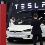 Daegu: esla Motors Inc., a U.S. electric vehicle manufacturer, unveils a Tesla Model X crossover utility vehicle during the International Future Auto Expo at the exhibition and convention center in the southeastern city of Daegu on Nov. 1, 2018.(Yonhap/IANS) by .