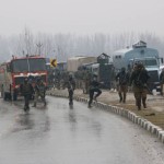 Pulwama: The site on on the Srinagar-Jammu highway where 20 Central Reserve Police Force (CRPF) troopers were killed and 15 others injured in an audacious suicide attack by militants in Jammu and Kashmir's Pulwama district on Feb 14, 2019. All the injured have been shifted to the Army's Base Hospital in Srinagar. (Photo: IANS) by .