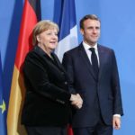 BERLIN, Nov. 18, 2018 (Xinhua) -- German Chancellor Angela Merkel (L) shakes hands with French President Emmanuel Macron after a joint press conference at German Chancellery in Berlin, capital of Germany, on Nov. 18, 2018. Visiting French President Emmanuel Macron on Sunday addressed German legislators, calling for opening a new chapter for Europe and building it more integrated, stronger and independent. Macron visited Berlin on Sunday to attend a series of events to mark Germany's Day of Mourning for war and violence victims, and met with German Chancellor Angela Merkel. (Xinhua/Shan Yuqi/IANS) by .