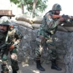 Naushera: Soldiers take position in their bunker at Naushera sector of Jammu and Kashmir where Pakistani forces resorted to heavy firing on Oct 28, 2016. (Photo: IANS) by .
