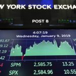 NEW YORK, Jan. 9, 2019 (Xinhua) -- An electronic screen shows the trading information at the New York Stock Exchange in New York, the United States, Jan. 9, 2019. U.S. stocks closed higher on Wednesday after the summary of Federal Reserve's meeting held in December showed the central bank is patient on rate hikes. The Dow Jones Industrial Average increased 91.67 points, or 0.39 percent, to 23,879.12. The S&P 500 was up 10.55 points, or 0.41 percent, to 2,584.96. The Nasdaq Composite Index was up 60.08 points, or 0.87 percent, to 6,957.08. (Xinhua/Wang Ying/IANS) by .