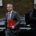 LONDON, Jan. 15, 2019 (Xinhua) -- British Brexit Secretary Stephen Barclay (L) arrives for a cabinet meeting at 10 Downing Street in London, Britain, on Jan. 15. 2019. A delayed parliamentary vote on the Brexit deal is scheduled to take place on Tuesday. (Xinhua/Tim Ireland/Li Muzi) by .