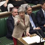 LONDON, March 29, 2019 (Xinhua) -- British Prime Minister Theresa May (Front) speaks during the debate in the House of Commons in London, Britain, on March 29, 2019. British lawmakers on Friday voted to reject Prime Minister Theresa May's Brexit deal, which has already been rejected twice in Parliament since January. (Xinhua/UK Parliament/Mark Duffy/IANS) by . 