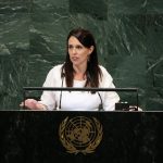UNITED NATIONS, Sept. 28, 2018 (Xinhua) -- New Zealand Prime Minister Jacinda Ardern addresses the General Debate of the 73rd session of the United Nations General Assembly at the UN headquarters in New York on Sept. 27, 2018. (Xinhua/Qin Lang/IANS) by . 