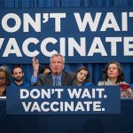 New York Mayor Bill de Blasio, center, announces the declaration of a health emergency because of the spread of measles. (Photo: Mayor's Office/IANS) by .