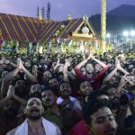 Pathanamthitta: Scores of believers from different parts of the country visit Sabarimala Temple in Kerala's Pathanamthitta to witness "Makaravilakku Mahotsavam 2019 - the ritualistic 'deeparadhana' (aarthi)", on Jan 14, 2019. (Photo: IANS) by . 