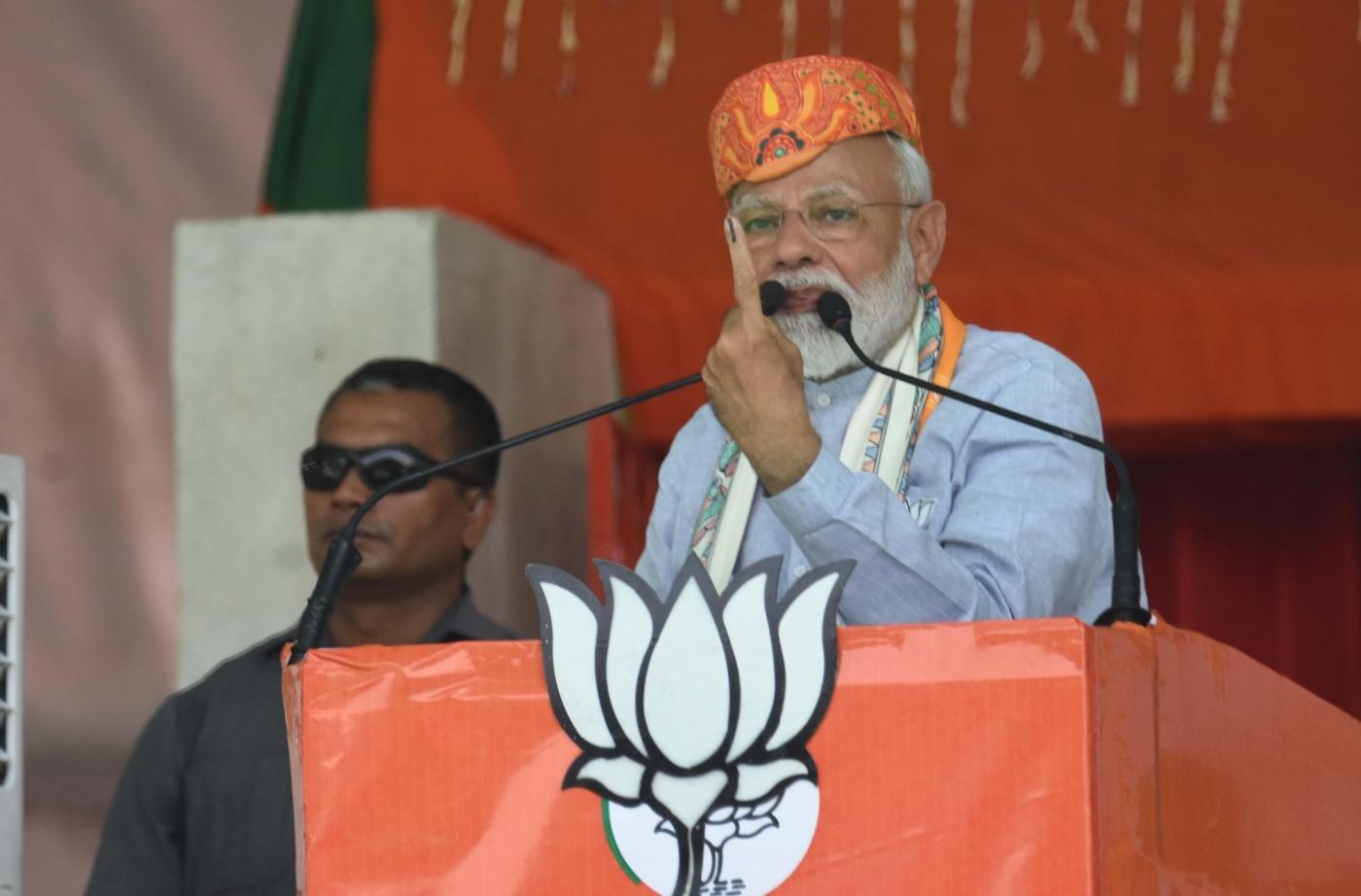 Darbhanga: Prime Minister Narendra Modi addresses a public rally in Darbhanga, Bihar, on April 25, 2019. (Photo: IANS) by . 