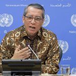 Dian Triansyah Djani, Indonesia's Permanent Representive to the United Nations, who chairs the Security Council sanctions committee that added Jaish-e-Mohammad chief Masood Azhar to list of international terrorists, speaks to reporters at the UN on Wednesday, May 1, 2019. (Photo: UN/IANS) by . 