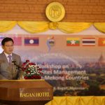 BAGAN, Feb. 20, 2019 (Xinhua) -- Chinese Ambassador to Myanmar Hong Liang speaks during a workshop on heritage sites management in Lancang-Mekong countries in Bagan, Myanmar, Feb. 20, 2019. Myanmar hosted a two-day workshop on heritage sites management in Lancang-Mekong countries in its ancient city of Bagan on Wednesday.The workshop featured extensive discussions and view exchanges of representatives from six Lancang-Mekong countries -- China, Cambodia, Laos, Myanmar, Vietnam and Thailand. (Xinhua/U Aung/IANS) by . 