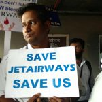 Mumbai: Jet Airways employees stage a protest at Chhatrapati Shivaji International Airport, in Mumbai, on May 8, 2019. (Photo: IANS) by . 