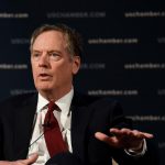 WASHINGTON D.C., May 3, 2018 (Xinhua) -- U.S. Trade Representative (USTR) Robert Lighthizer speaks at an event hosted by the U.S. Chamber of Commerce in Washington D.C., the United States, on May 1, 2018. Lighthizer said on Tuesday that he hoped to reach a deal to overhaul the North American Free Trade Agreement (NAFTA) in mid-May, which could buy more time for the current Congress to approve the deal. (Xinhua/Yang Chenglin/IANS) by . 