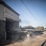 TRIPOLI, May 16, 2019 (Xinhua) -- A tank of UN-backed government forces is seen in Al-Sawani frontline near Tripoli airport in Tripoli, Libya, on May 16, 2019. At least six civilians were reported killed and five more injured in an apparent airstrike in populated areas of the Libyan capital of Tripoli, Stephane Dujarric, spokesman for UN Secretary-General Antonio Guterres, said on Thursday. (Xinhua/Amru Salahuddien/IANS) by Amru Salahuddien. 