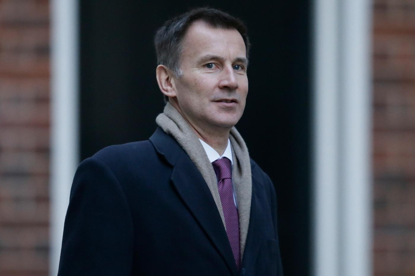 LONDON, Jan. 9, 2019 (Xinhua) -- British Foreign Secretary Jeremy Hunt arrives for a cabinet meeting at 10 Downing Street in London, Britain on Jan. 8. 2019. British government confirmed Tuesday that a delayed parliamentary vote on the Brexit deal will take place on Jan. 15. (Xinhua/Tim Ireland/IANS) by . 
