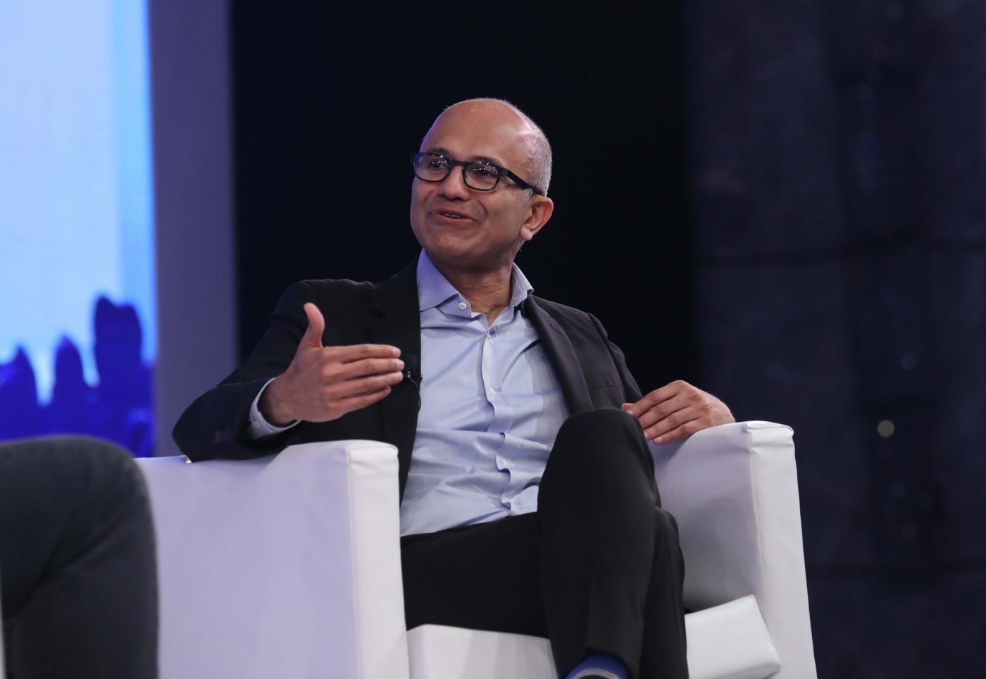 New Delhi: Microsoft CEO Satya Nadella during the launch of his book 'Hit Refresh' in New Delhi on Nov 7, 2017. (Photo: IANS) by . 