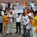 New Delhi: BJP supporters seen celebrating at the party's headquarters after the counting trends show that the party appeared set to retain power as its candidates led in most of the 542 Lok Sabha constituencies, in New Delhi on May 23, 2019. (Photo: IANS) by .