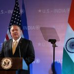 New Delhi: US Secretary of State Mike Pompeo addresses at the Embassy of the United States of America in New Delhi on June 26, 2019. (Photo: Amlan Paliwal/IANS) by . 