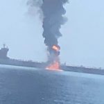 Doha: Two oil tankers were hit in a suspected attack in the Gulf of Oman and all crew members onborad were evacuated, on June 13, 2019. The tankers were struck in the same area where the US accused Iran of using naval mines to sabotage four other oil ships in an attack last month. (Photo: IANS) by . 