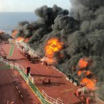 Doha: Two oil tankers were hit in a suspected attack in the Gulf of Oman and all crew members onborad were evacuated, on June 13, 2019. The tankers were struck in the same area where the US accused Iran of using naval mines to sabotage four other oil ships in an attack last month. (Photo: IANS) by . 