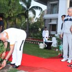 Dehradun: Prime Minister Narendra Modi plants a sapling at Raj Bhawan on the Fourth International Yoga Day in Dehradun on June 21, 2018. (Photo: IANS) by . 