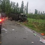 Pulwama: The army vehicle that got damaged in an improvised explosive device (IED) blast triggered by militants in Jammu and Kashmir's Pulwama district on June 17, 2019. This comes barely four months after a suicide attack on a CRPF convoy killed 40 troopers in the same district. (Photo: IANS) by . 