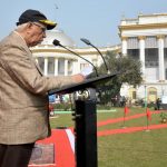 Kolkata: West Bengal Governor Keshri Nath Tripathi addresses during the flagging off ceremony of a motorcycle rally organised by Coast Guard Regional Headquarters (North East) in Kolkata on Jan 18, 2018. (Photo: Kuntal Chakrabarty/IANS) by .