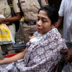 Mumbai: Former INX Media chief Indrani Mukerjea after being discharged from Sir J.J. Hospital, in Mumbai on April 11, 2018. Indrani - in custody since August 2015 as one of the prime accused in the April 2012 disappearance and subsequent murder of her 24-year old daughter Sheena Bora - underwent a brain MRI scan and other tests after she was rushed to the hospital here due to an alleged drug overdose. (Photo: IANS) by . 