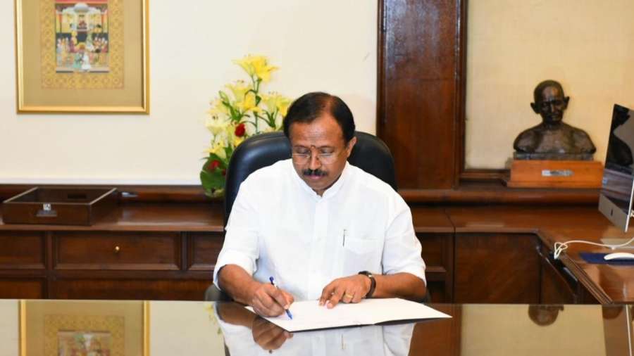 New Delhi: V. Muraleedharan takes charge as the Minister of State for External Affairs, in New Delhi on May 31, 2019. (Photo: IANS/MEA) by . 