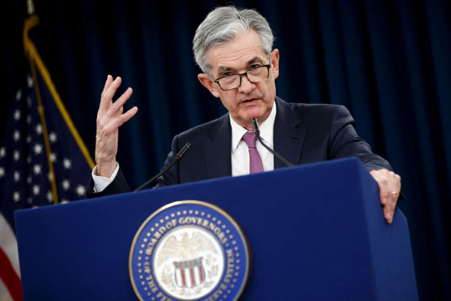 WASHINGTON, May 1, 2019 (Xinhua) -- U.S. Federal Reserve Chairman Jerome Powell speaks during a press conference in Washington D.C., the United States, on May 1, 2019. The U.S. Federal Reserve on Wednesday left interest rates unchanged despite pressure from President Donald Trump to lower rates and boost economic growth. (Xinhua/Ting Shen/IANS) by Ting Shen. 