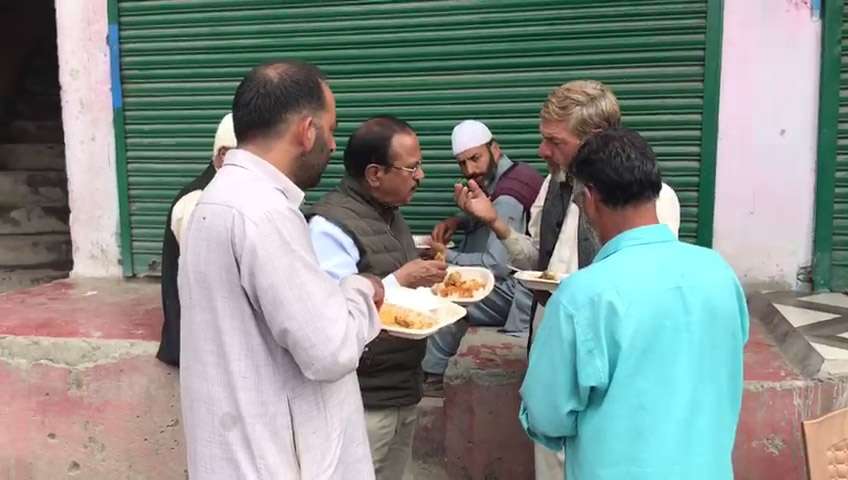 Shopian: National Security Advisor Ajit Doval spotted having lunch with local residents in Shopian, Jammu and Kashmir on Aug 7, 2019. (Photo: IANS) by . 