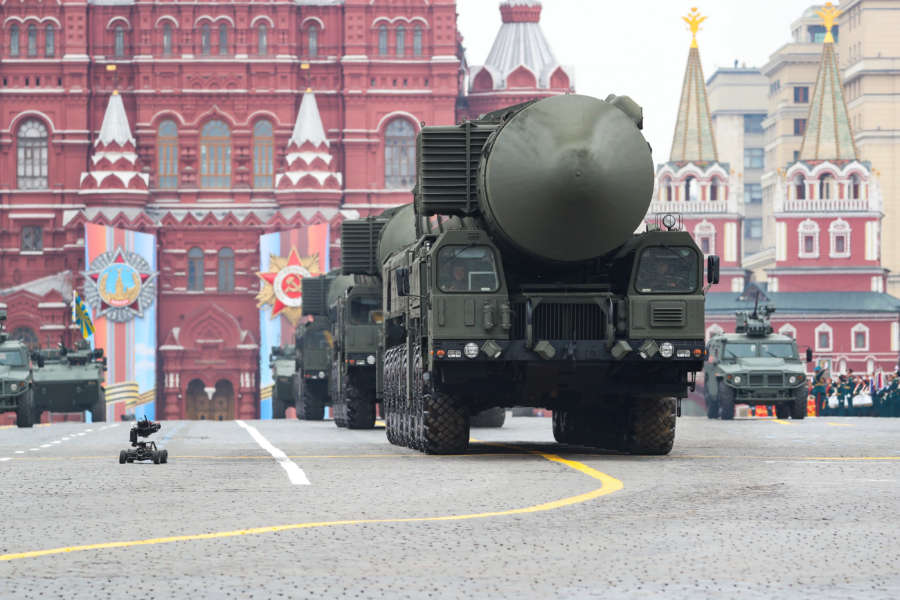 MOSCOW, May 9, 2019 (Xinhua) -- Russian RS-24 Yars intercontinental ballistic missile systems are seen on the Red Square for the Victory Day parade in Moscow, Russia, May 9, 2019. Russia marks the 74th anniversary of the victory over Nazi Germany in World War II here on May 9. (Xinhua/Bai Xueqi/IANS) by .