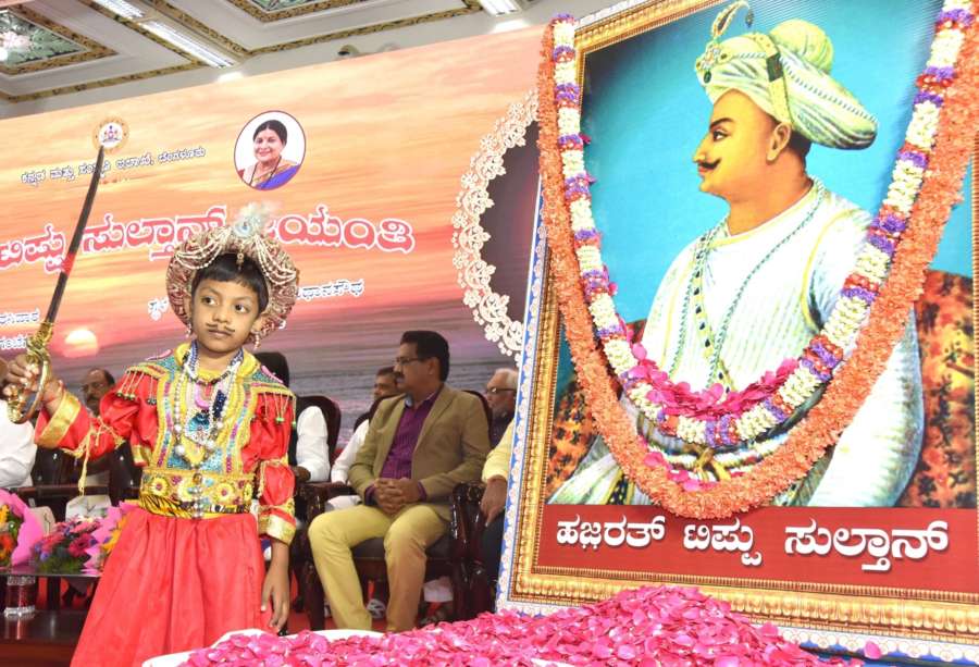 Bengaluru: A child dressed up as erstwhile Mysore (Mysuru) ruler Tipu Sultan during the 269th birth anniversary celebrations of the 18th century controversial ruler, in Bengaluru on Nov 10, 2018. (Photo: IANS) by .
