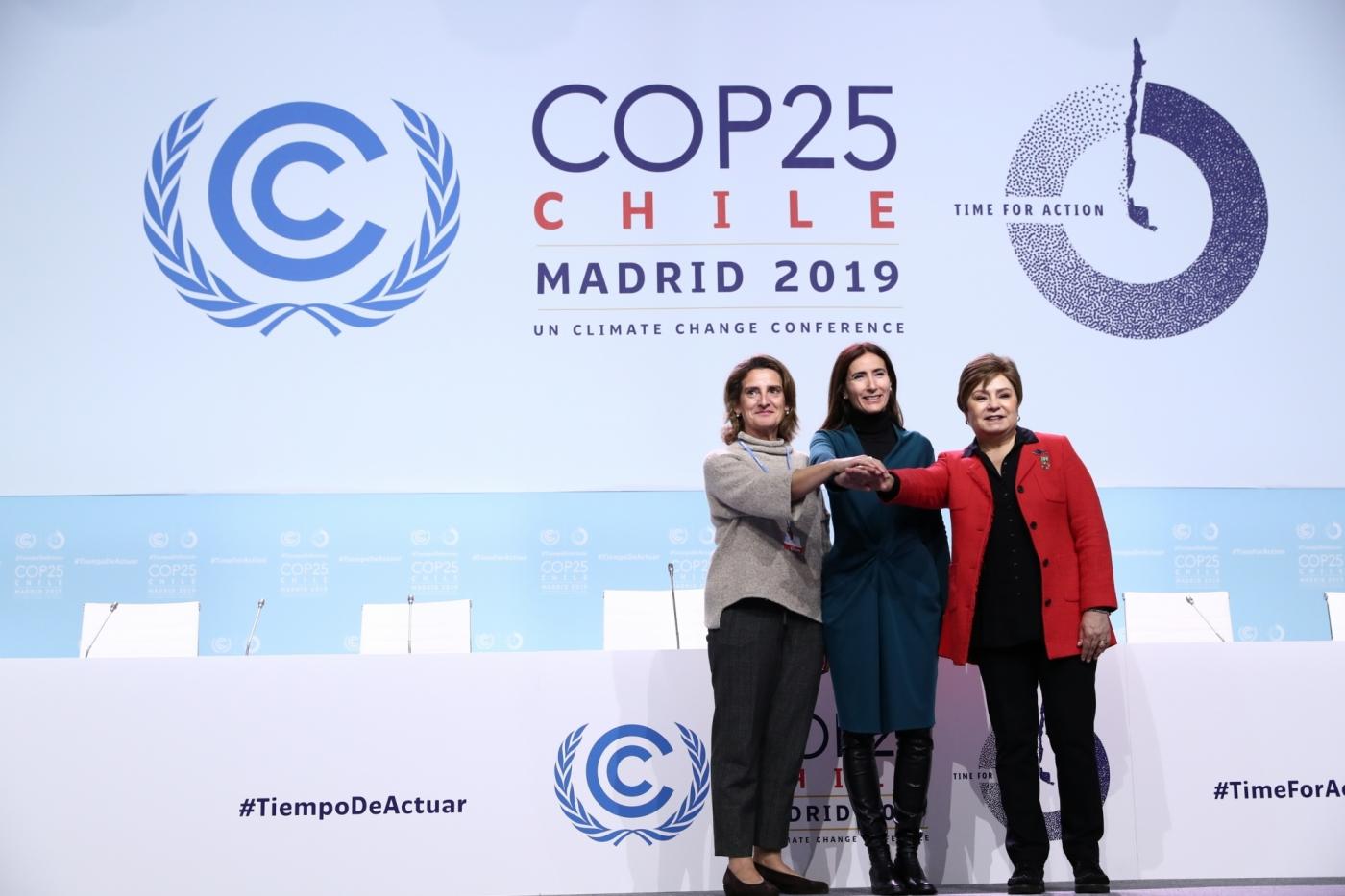 Madrid: UN Climate Change Executive Secretary Patricia Espinosa (R) attends the 25th Conference of the Parties to the United Nations Framework Convention on Climate Change (UNFCCC) or COP25 in Madrid. (Photo: IANS) by .
