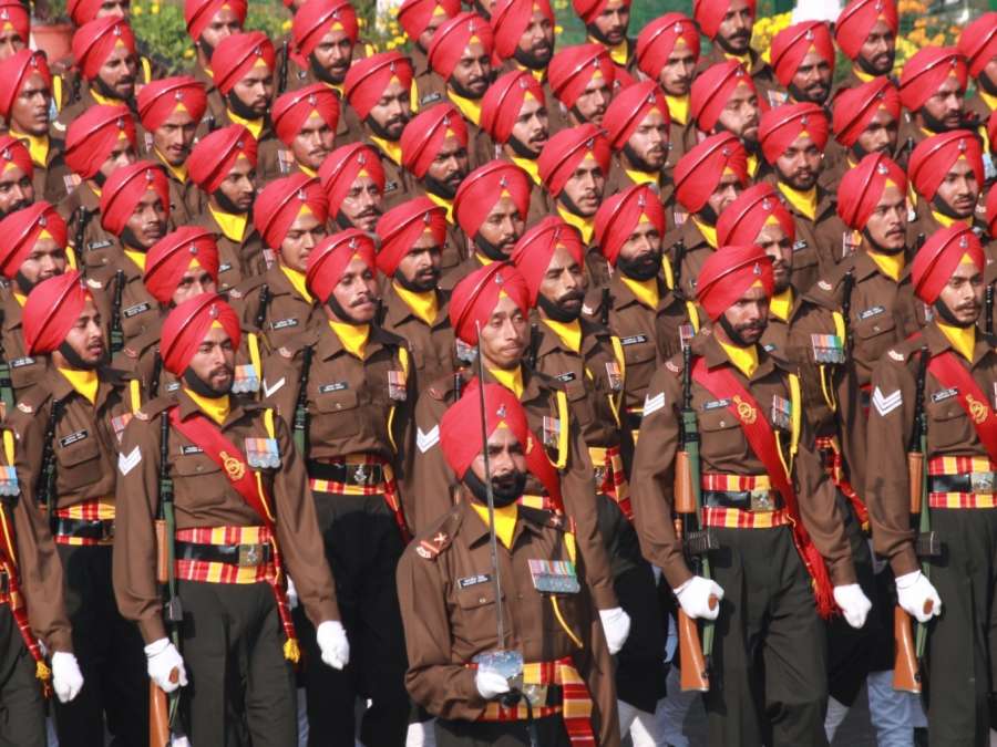 New Delhi: Indian Army's Sikh regiment marches on Rajpath during 2019 Republic Day Parade in New Delhi on Jan 26, 2019. (Photo: Amlan Paliwal/IANS) by . 