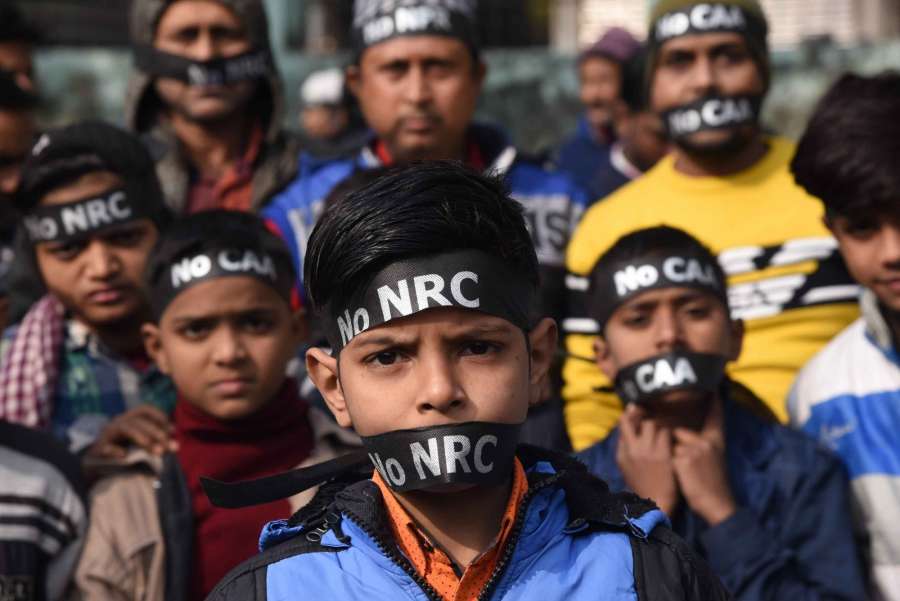 Patna: People participate in a protest rally against the Citizenship Amendment Act (CAA) and a proposed countrywide National Register of Citizens (NRC) in Patna on Dec 29, 2019. (Photo: IANS) by . 