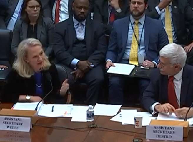 Acting Assistant Secretary of State for South Asia Alice Wells, left, and Assistant Secretary of State for Human Rights Robert Destro speak at a hearing on human rights in South Asia held by the House of Representatives Subcommittee on Asia and the Pacific on Tuesday, October 22, 2019. (Photo: House Subcommittee) by .