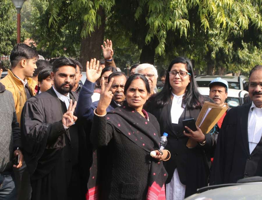 New Delhi: Parents of the December 16 gangrape victim outside the Supreme Court after the hearing of a review plea filed by one of the four men convicted in the 2012 Delhi Nirbhaya gang-rape and murder case, in New Delhi on Dec 18, 2019. The Supreme Court on Wednesday dismissed the petition of Akshay Kumar Singh, one of the four convicts on death row, seeking review of death penalty handed down to him in Nirbhaya gang-rape and murder case. (Photo: IANS) by . 